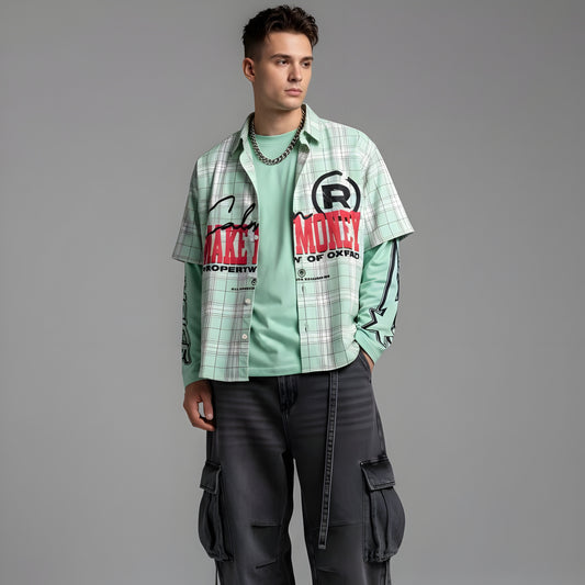 Doctor sleev with down' sholder shirt