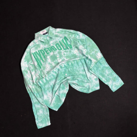 Acid wash shirt with front print